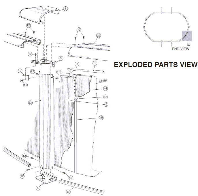 15' x 30' Oval 52" Calibay Silver Intrigue Parts Reorder
